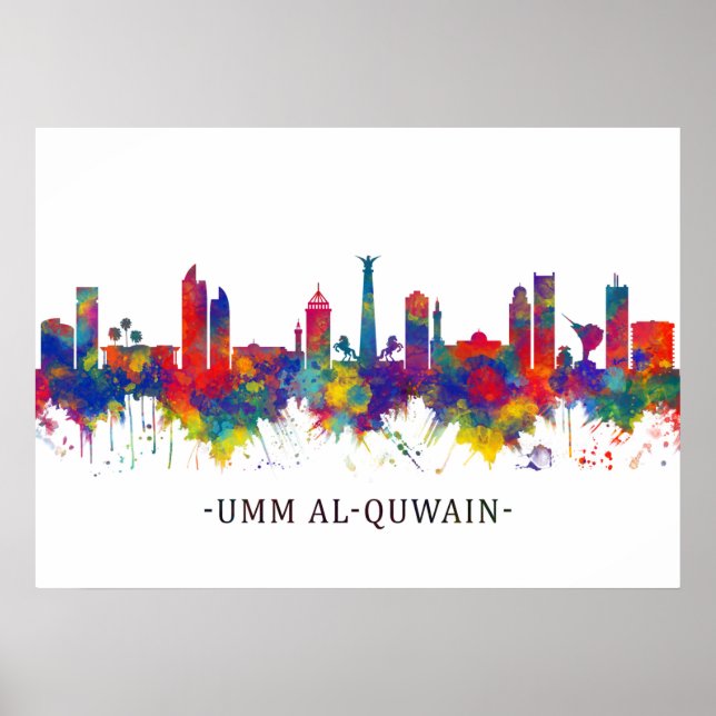 Umm al-Quwain UAE Skyline Poster (Front)