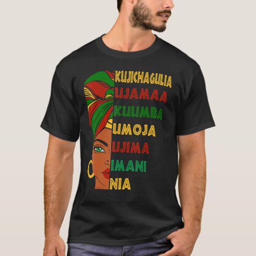 Umoja Kujichagulia Ujima Ujamaa Nia Kuumba Imani 1 T_Shirt