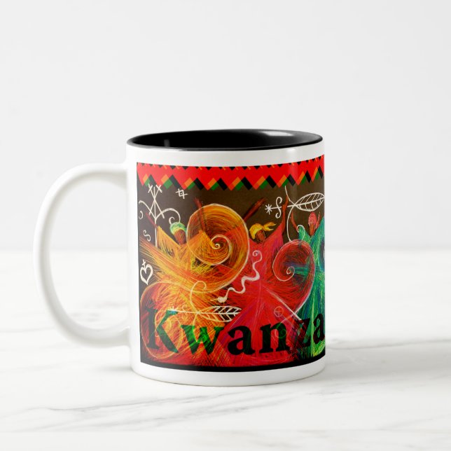 Umoja! - Kwanzaa Two-Tone Coffee Mug (Left)