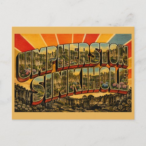 Umpherston Sinkhole SA Australia Sunken Garden Art Postcard