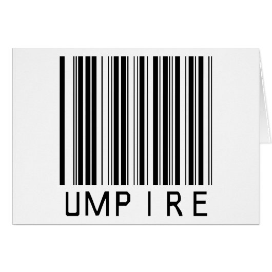 Umpire Bar Code Cards (Front Horizontal)