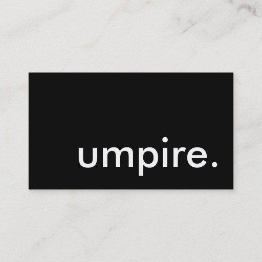 Customizable umpire. business cards