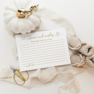 umpkin Fall Boy Baby Shower Advice and Wishes Card