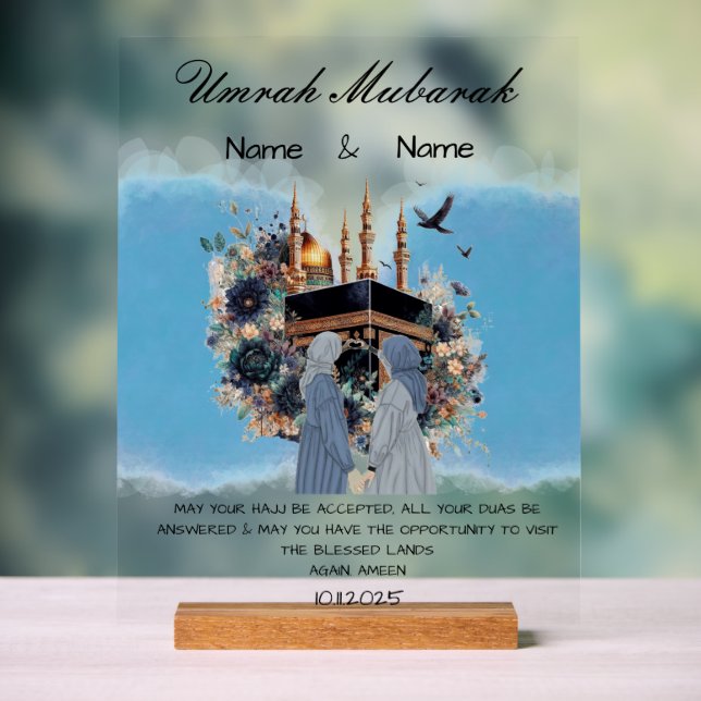 Umrah Mubarak  Acrylic Sign (Neutral)