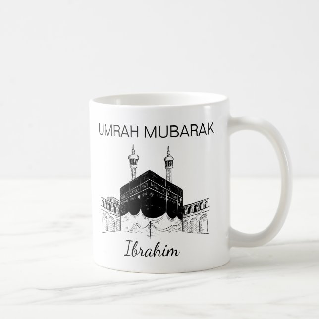 Umrah Mubarak Hajj Mubarak Kaabah Name Mug (Right)