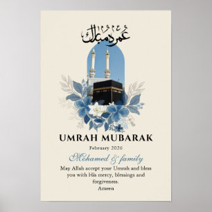 Umrah Mubarak Personalized Islamic Wall Art Poster