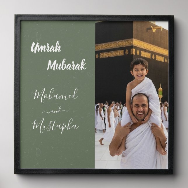 Umrah Mubarak Personalized Photo Tile (Front Set)