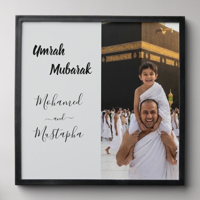 Umrah Mubarak Personalized Photo Tile (Front Set)