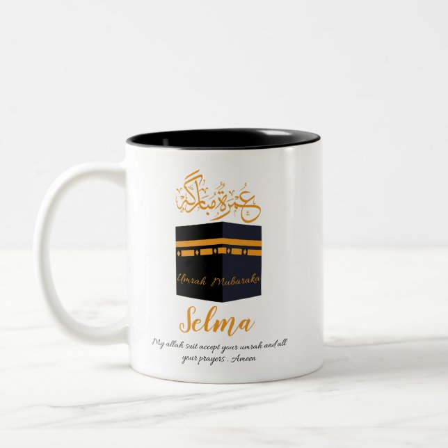 umrah mubarak Two-Tone coffee mug (Left)