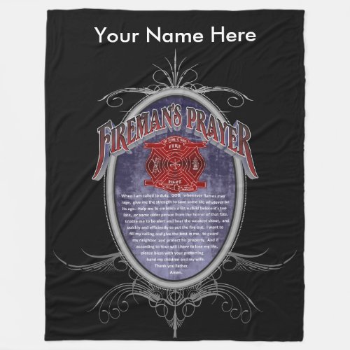 Umsted Design Personalized Firefighters Prayer Fleece Blanket