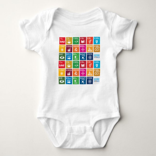 UN 17 Sustainable Development Goals Baby suit Bodysuit (Front)