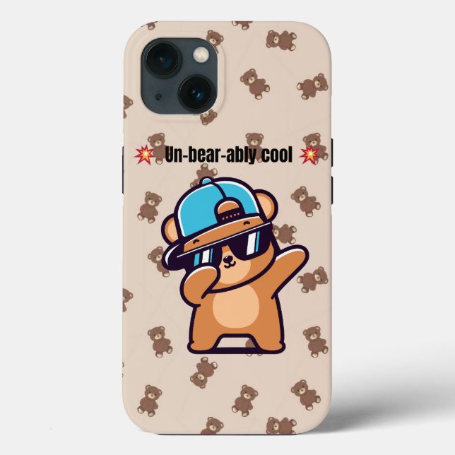 Un-Bear-ably Cool | Cute Bear Phone Case for iPhon (Back)