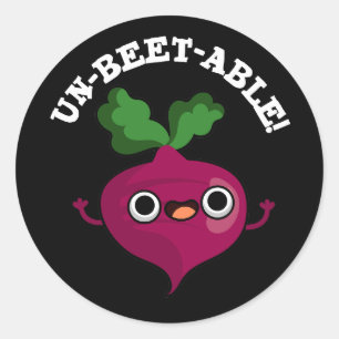 Un-beet-able cute Veggie Beet Pun  Classic Round Sticker