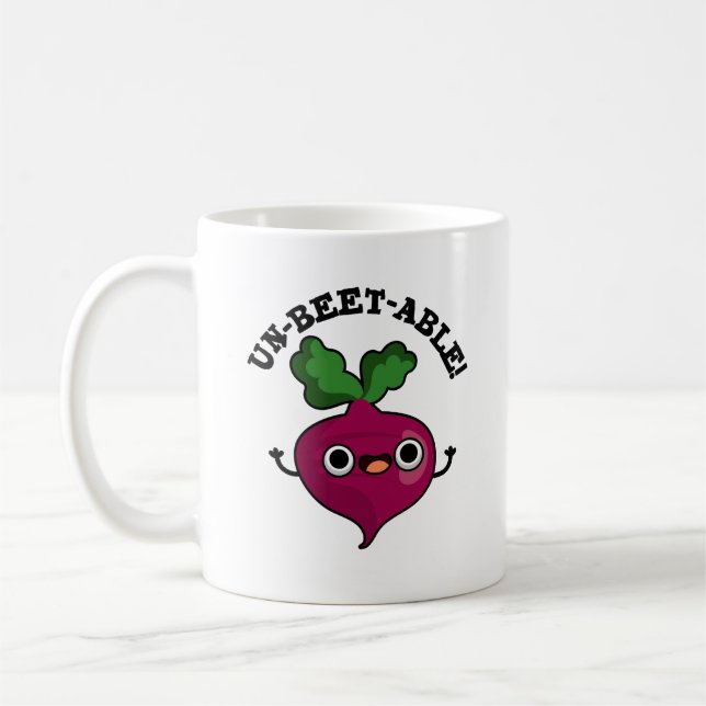 Un-beet-able cute Veggie Beet Pun  Coffee Mug (Left)
