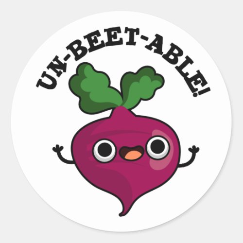 Un_beet_able Funny Veggie Beet Pun Classic Round Sticker