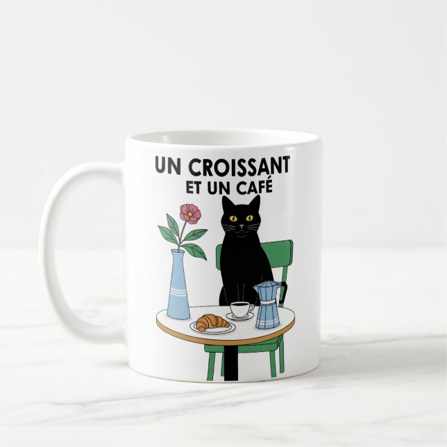 Un Croissant Cat  Coffee Mug (Left)