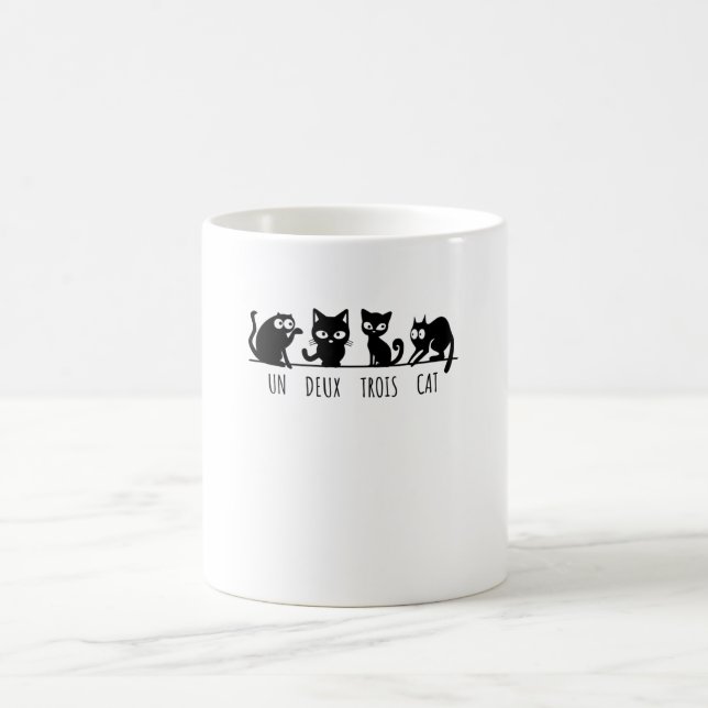 Un Deux Trois Cat Coffee Mug (Center)