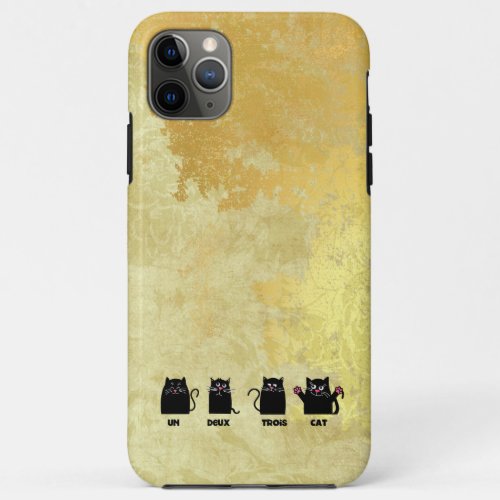 un deux trois cat faux gold leaf distressed silly iPhone 11 pro max case