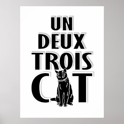 Un Deux Trois Cat French Cats Poster