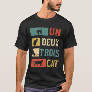 Un Deux Trois Cat French Joke Cat For T-Shirt