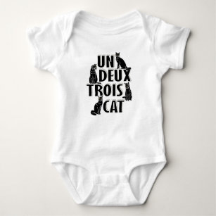 Un Deux Trois Cat - French Pun Baby Bodysuit