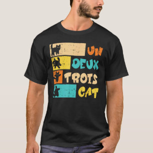 Un Deux Trois Cat French Retro Men Women Boys Kid  T-Shirt