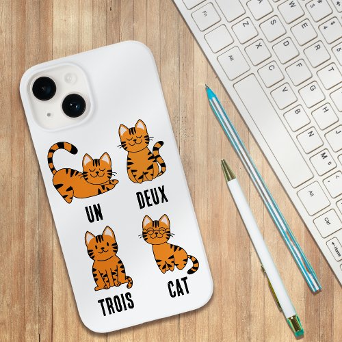 Un Deux Trois Cat Lover Teacher Gift Funny Case_Mate iPhone 14 Case