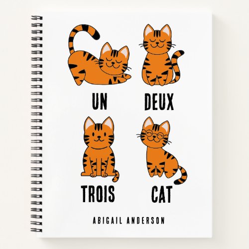 Un Deux Trois Cat Lover Teacher Gift Funny Notebook