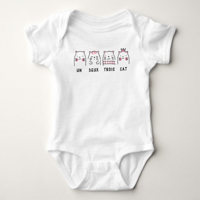 Un Deux Trois Cat,Un Deux Trois Cat / French Cat Baby Bodysuit (Front)