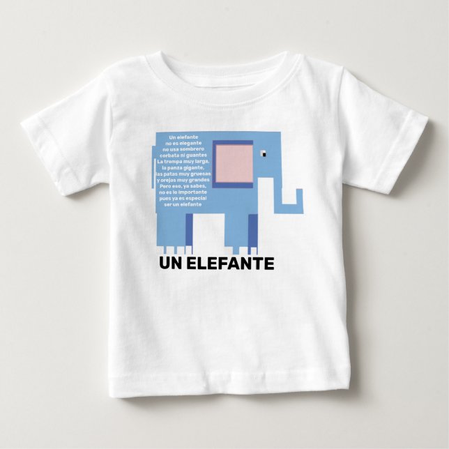 Un Elefante Spanish nursery rhyme Baby T-Shirt (Front)