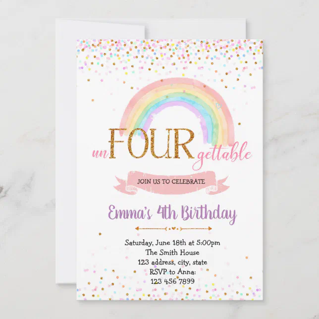 'Unfourgettable' Gold Glitter Banner - Funny 4th Birthday Party Decorations For Kids - View #7