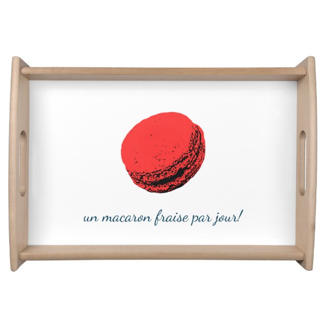 un macaron fraise par jour! serving tray (Front)