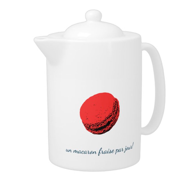 un macaron fraise par jour! teapot (Right)