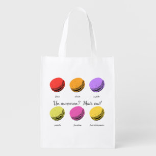 Un macaron? Mais oui! Grocery Bag