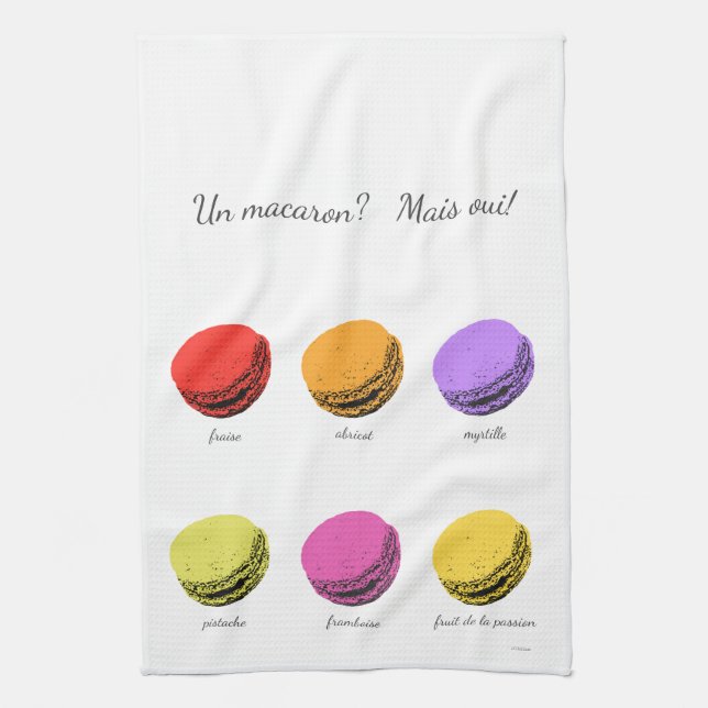 Un macaron? Mais oui! Kitchen Towel (Vertical)