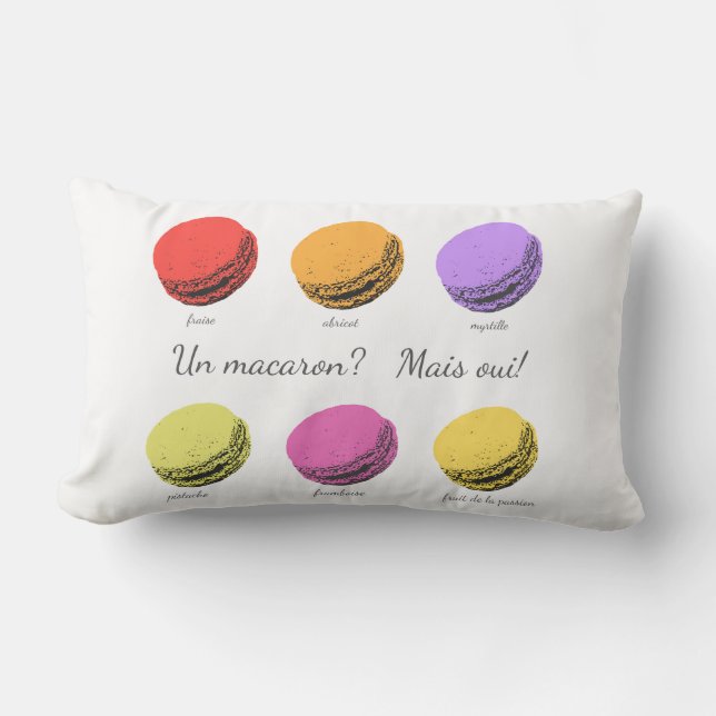 Un macaron? Mais oui! Lumbar Pillow (Front)
