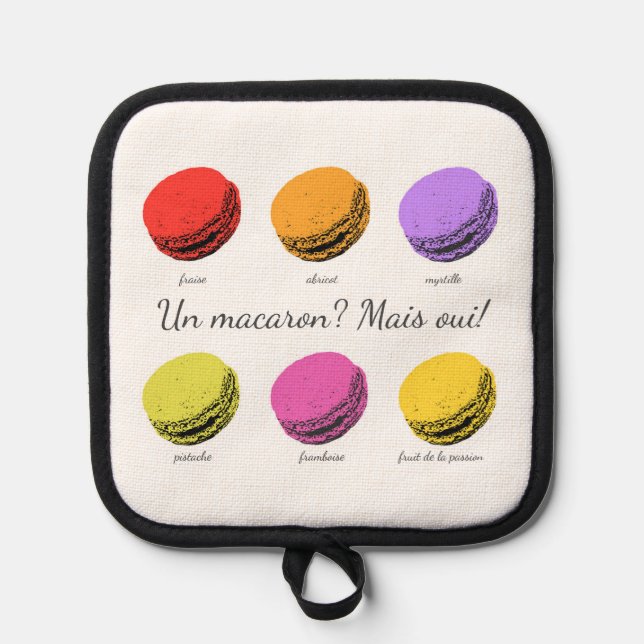 Un macaron? Mais oui! Pot Holder (Front)