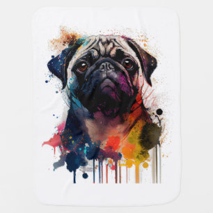 Un pug con estil baby blanket