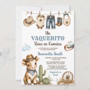 Un Vaquerito Viene en Camino Spanish Baby Shower Invitation
