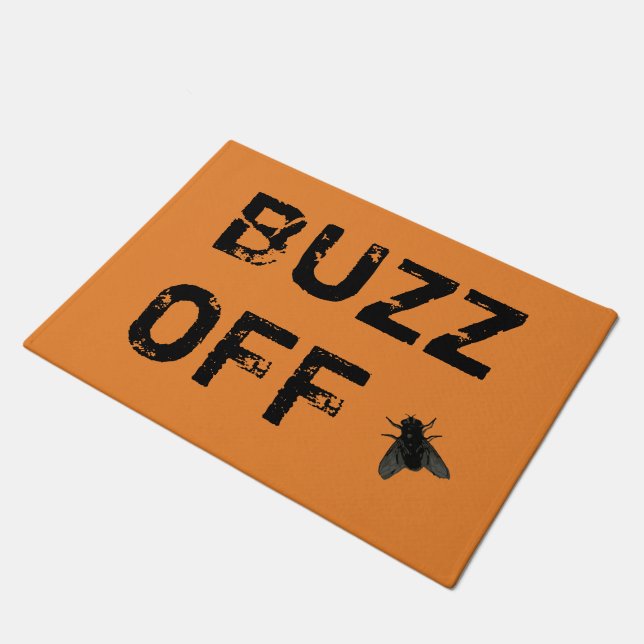 (un)welcome "buzz off" doormat (Angled)