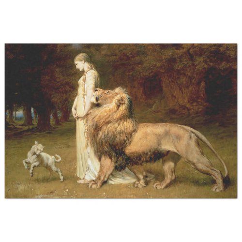 UNA AND THE LION VICTORIAN PAINTING TISSUE PAPER