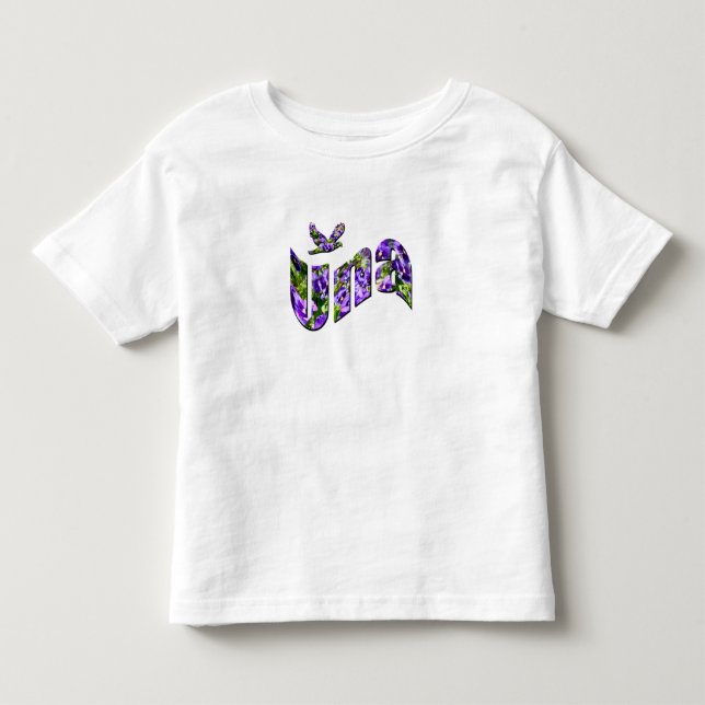 Una,  Floral Girls Name, Logo, Toddler T-shirt (Front)