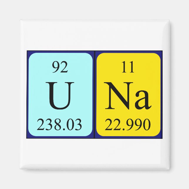 Una periodic table name magnet (Front)