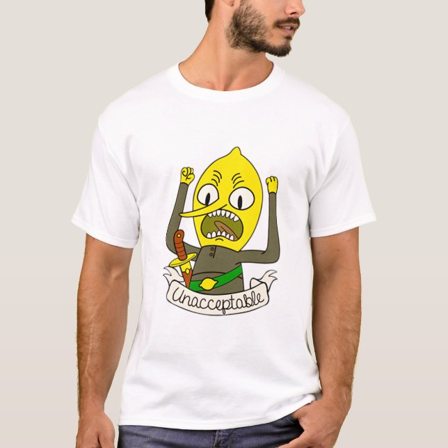 Unacceptable Cartoon Lemon Character T-Shirt (Front)