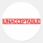 Unacceptable Stamp Classic Round Sticker