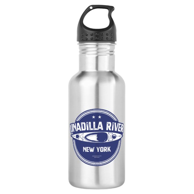 Unadilla River New York Kayak Stainless Steel Water Bottle (Front)