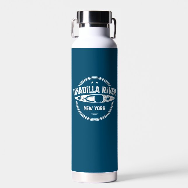 Unadilla River New York Kayak Water Bottle (Front)