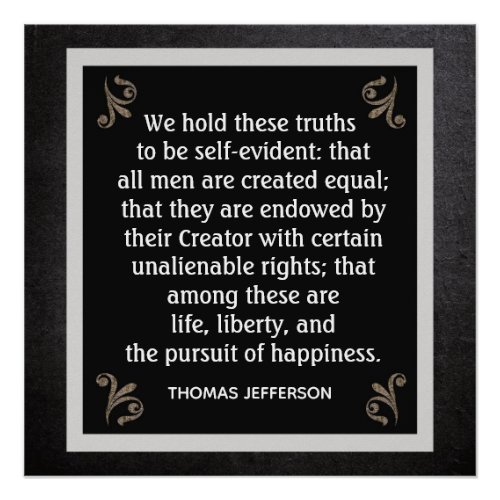 Unalienable rights __Jefferson Quote Poster Print