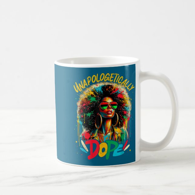 Unalogetically Afro Black Woman Black History Mela Coffee Mug (Right)