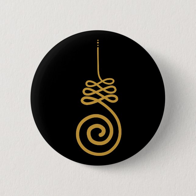 Unalome Buddhist Symbol Button (Front)